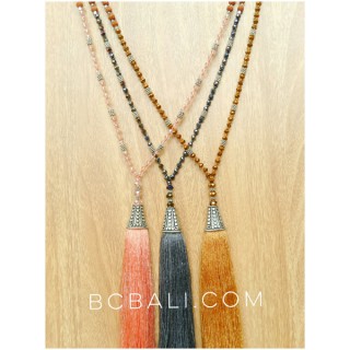 bali tassels king cup silver necklaces 3color handmade